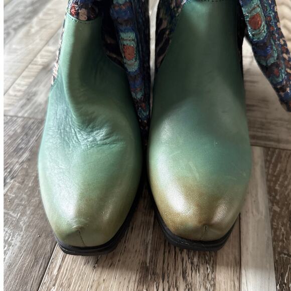 Spring Step L'Artiste Womens Peru Boots EUR 39 US 8 Turquoise Aztec Artsy NEW - Picture 3 of 9